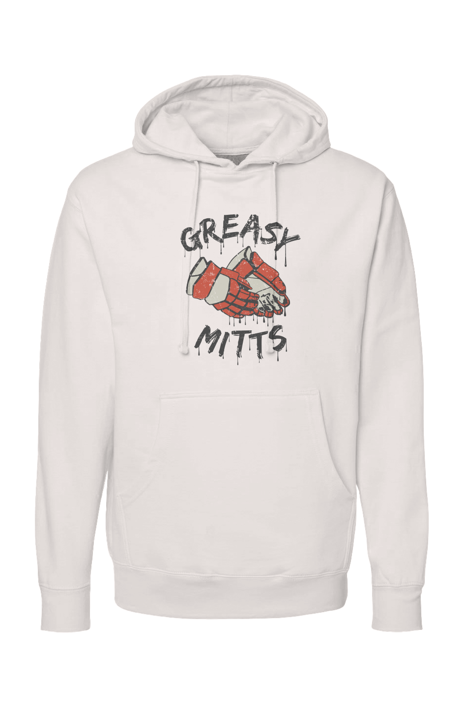 The Bench Boss Greasy Mitts Hoodie Bone | Barn Garb Hockey Threads