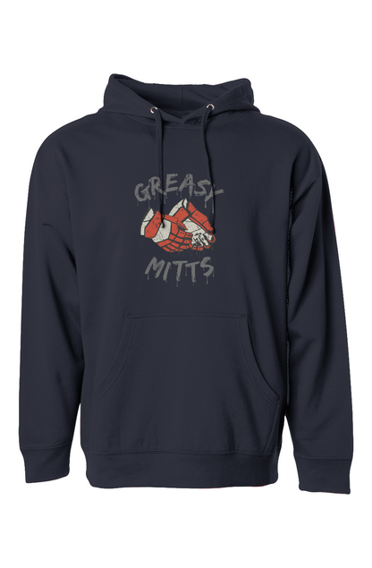 The Bench Boss Greasy Mitts Hoodie Navy Blue | Barn Garb Hockey Threads