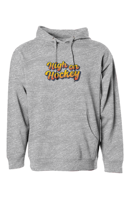 The Bench Boss High on Hockey Hoodie Grey | Barn Garb Hockey Threads