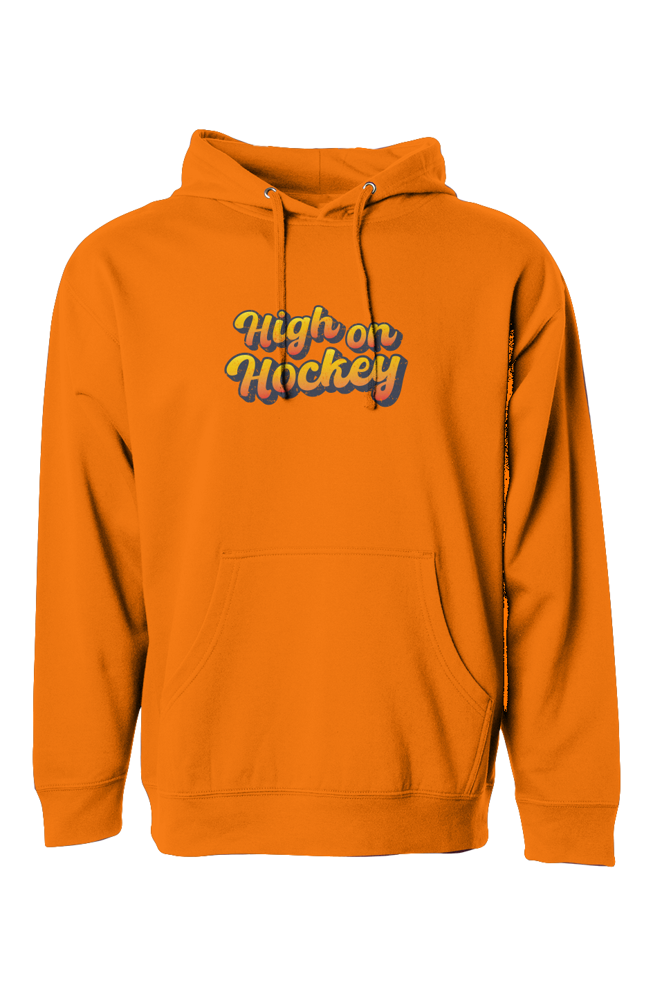 The Bench Boss High on Hockey Hoodie Orange | Barn Garb Hockey Threads