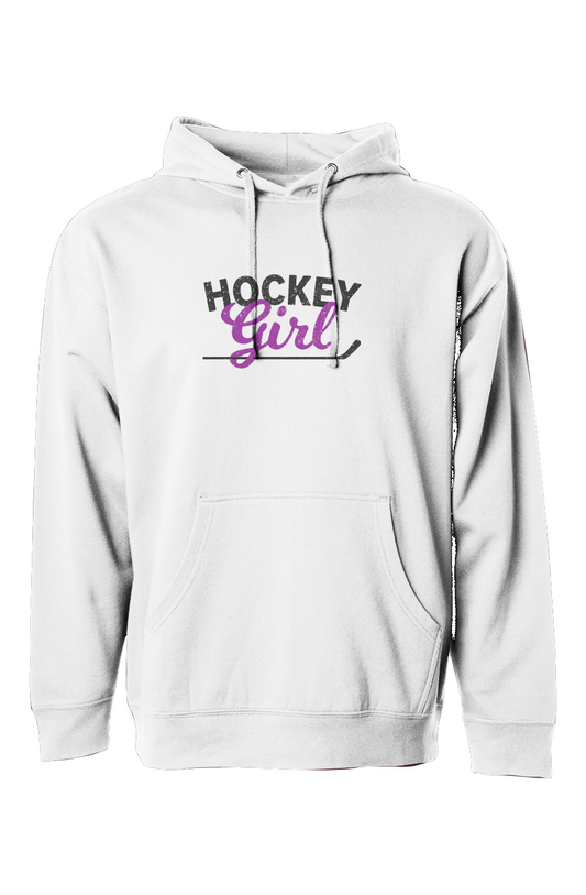 The Bench Boss Hockey Girl Hoodie White | Barn Garb Hockey Threads