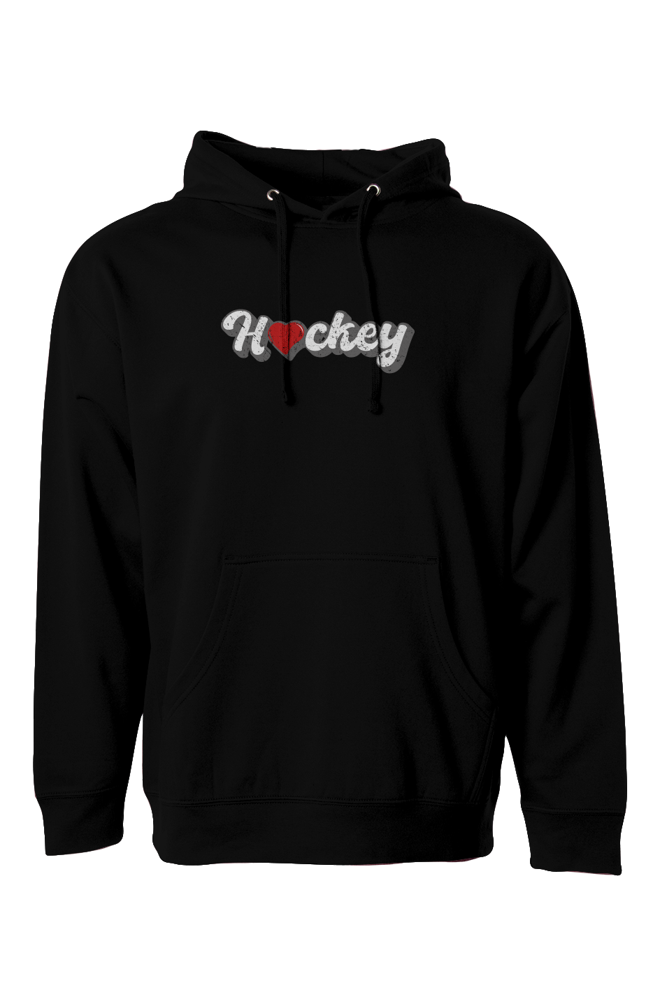 The Bench Boss Hockey Heart Hoodie Black | Barn Garb Hockey Threads