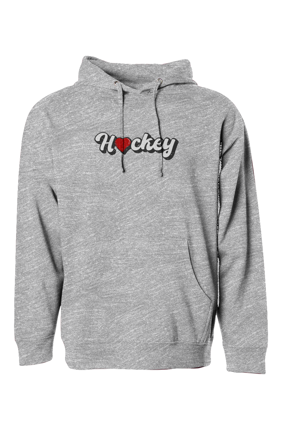 The Bench Boss Hockey Heart Hoodie Grey | Barn Garb Hockey Threads
