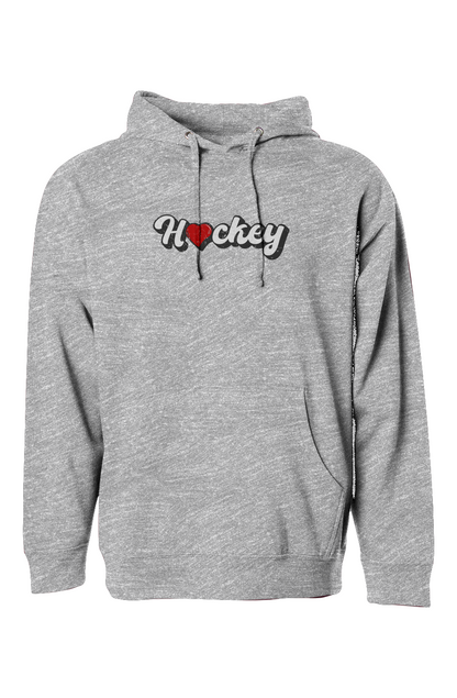 The Bench Boss Hockey Heart Hoodie Grey | Barn Garb Hockey Threads