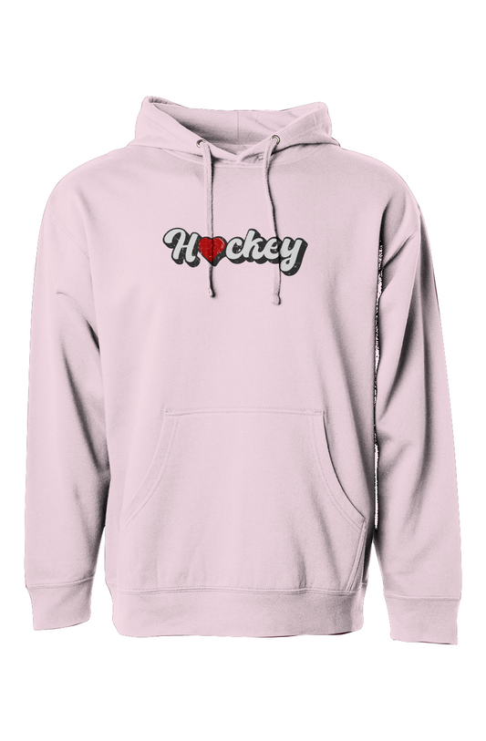 The Bench Boss Hockey Heart Hoodie Light Pink | Barn Garb Hockey Threads