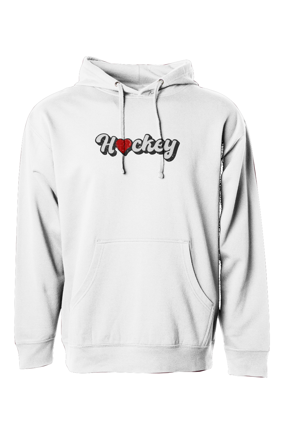 The Bench Boss Hockey Heart Hoodie White | Barn Garb Hockey Threads