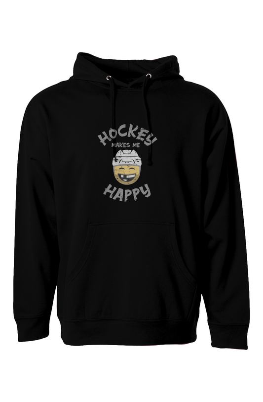 The Bench Boss Hockey Makes Me Happy Hoodie Black | Barn Garb Hockey Threads