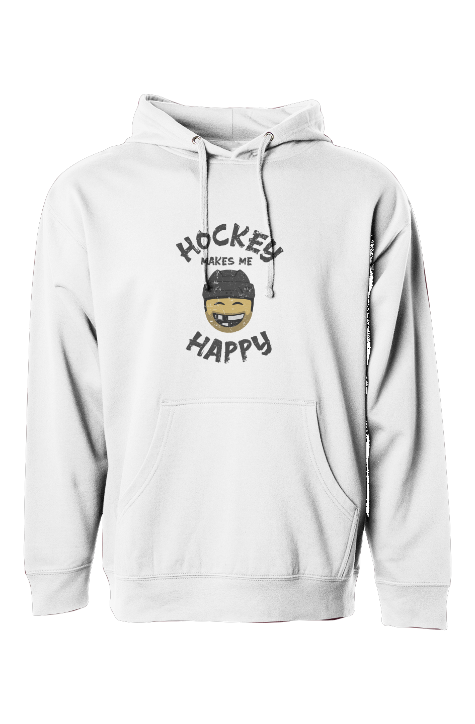 The Bench Boss Hockey Makes Me Happy Hoodie White | Barn Garb Hockey Threads