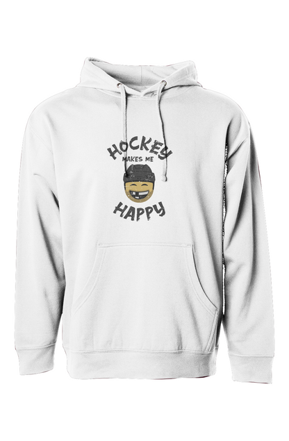 The Bench Boss Hockey Makes Me Happy Hoodie White | Barn Garb Hockey Threads