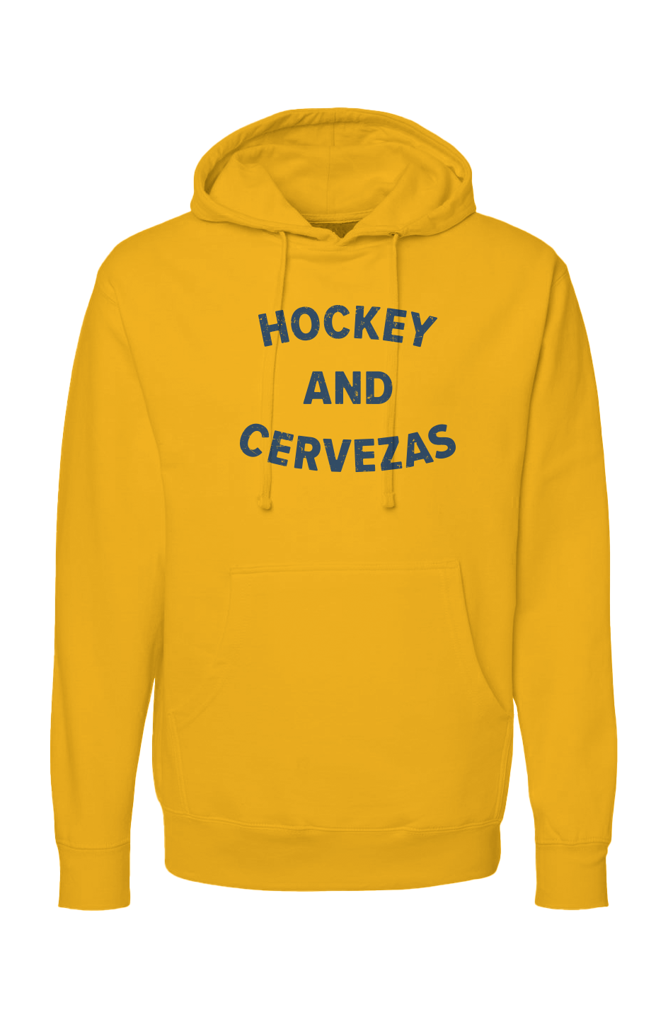The Bench Boss Hockey and Cervezas Hoodie Gold | Barn Garb Hockey Threads