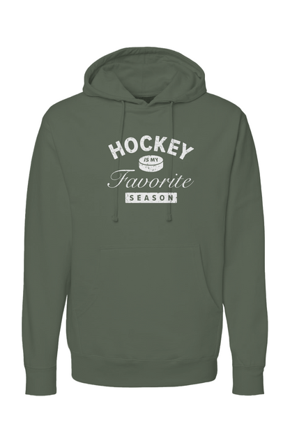 The Bench Boss Hockey is My Favorite Season Hoodie Military Green | Barn Garb Hockey Threads