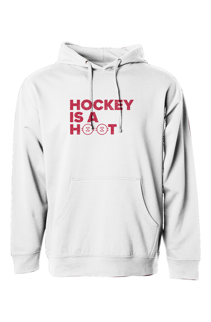 The Bench Boss Hockey is a Hoot Hoodie White | Barn Garb Hockey Threads