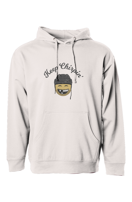 The Bench Boss Keep Chirpin' Hoodie Bone | Barn Garb Hockey Threads