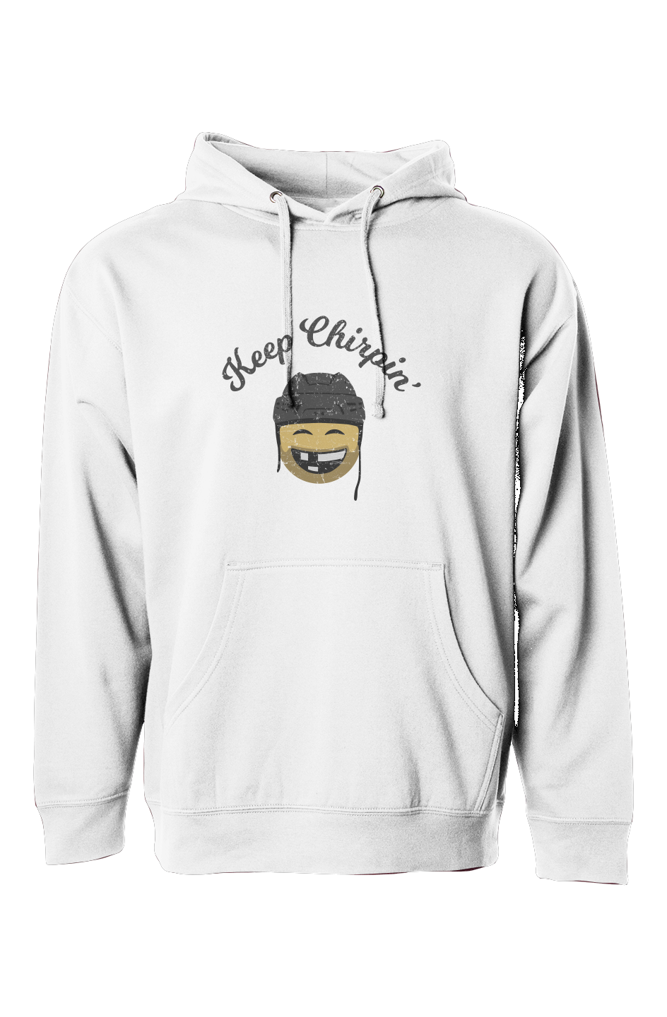 The Bench Boss Keep Chirpin' Hoodie White | Barn Garb Hockey Threads