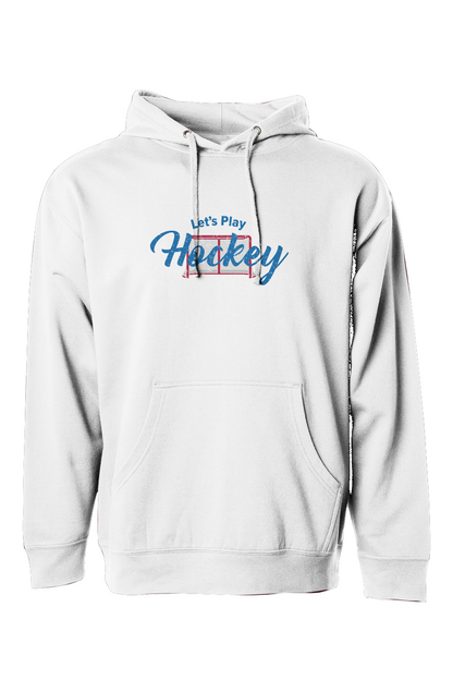 The Bench Boss Let's Play Hockey Hoodie White | Barn Garb Hockey Threads