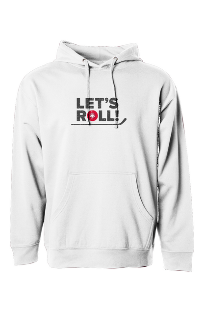 The Bench Boss Let's Roll Hoodie White | Barn Garb Hockey Threads