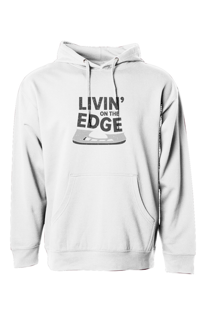 The Bench Boss Livin' on the Edge Hoodie White | Barn Garb Hockey Threads