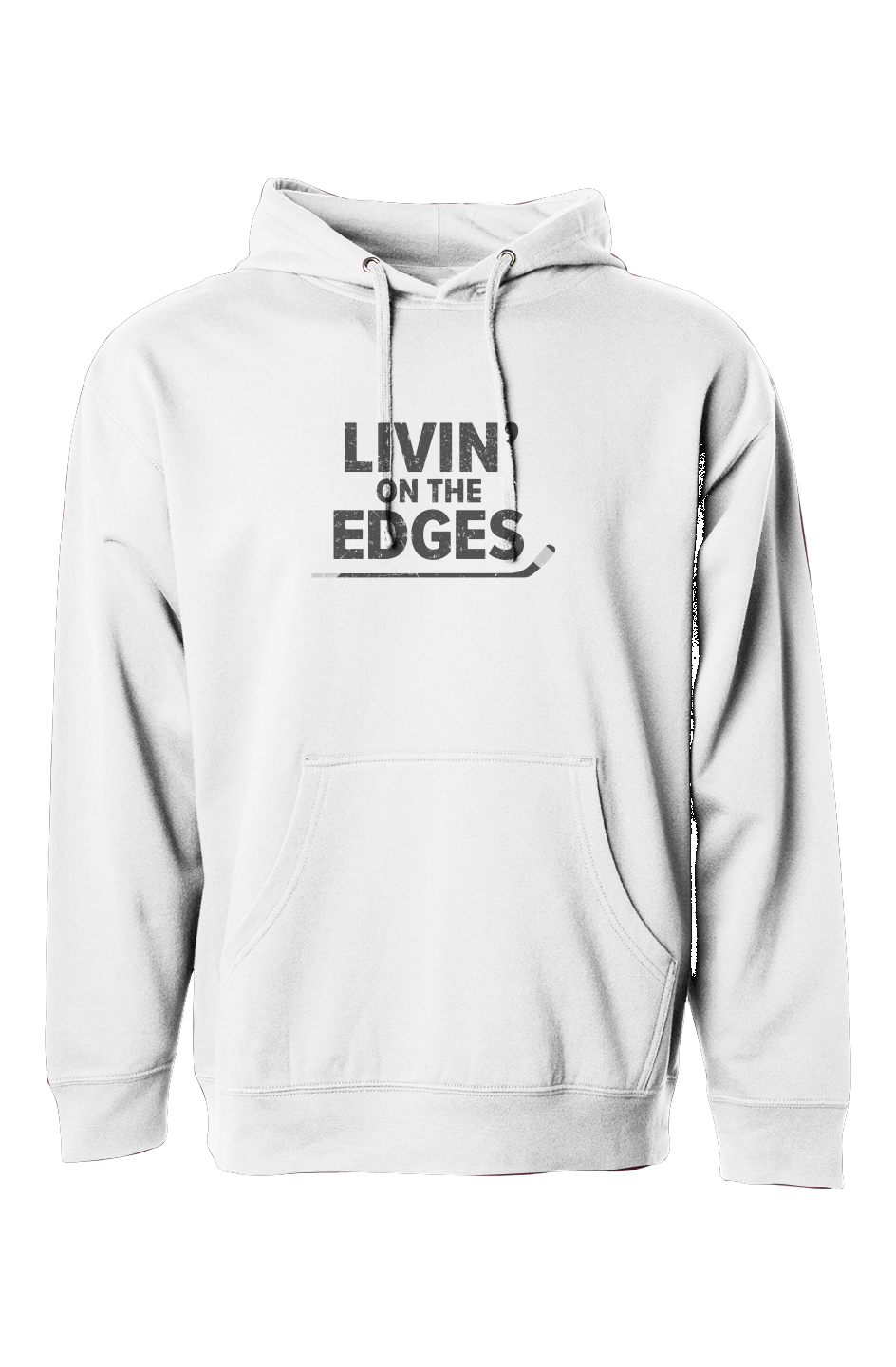 The Bench Boss Livin' on the Edges Hoodie White | Barn Garb Hockey Threads