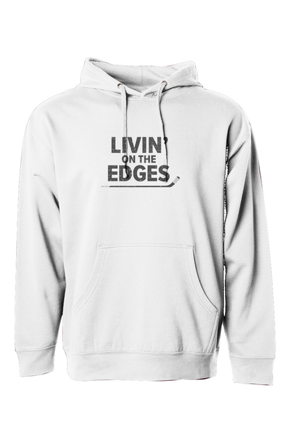 The Bench Boss Livin' on the Edges Hoodie White | Barn Garb Hockey Threads