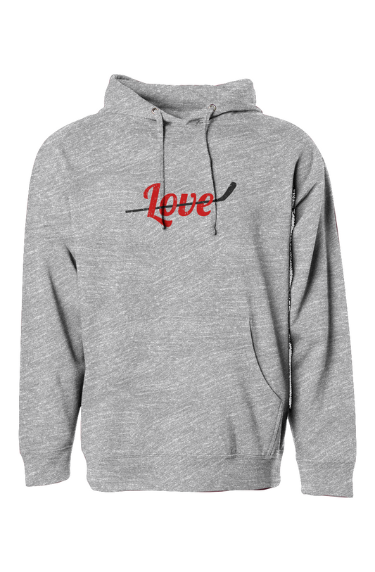 The Bench Boss Love Stick Hoodie Grey | Barn Garb Hockey Threads