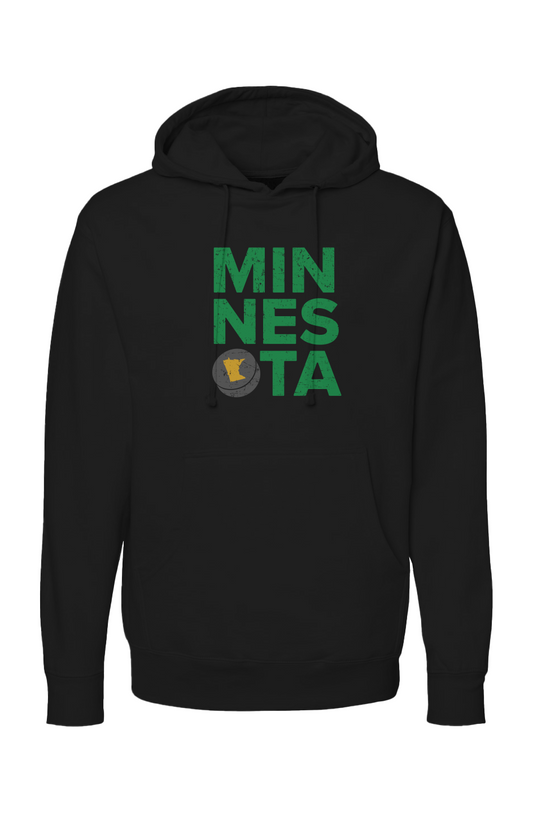 The Bench Boss Minnesota Puck Hoodie Black | Barn Garb Hockey Threads
