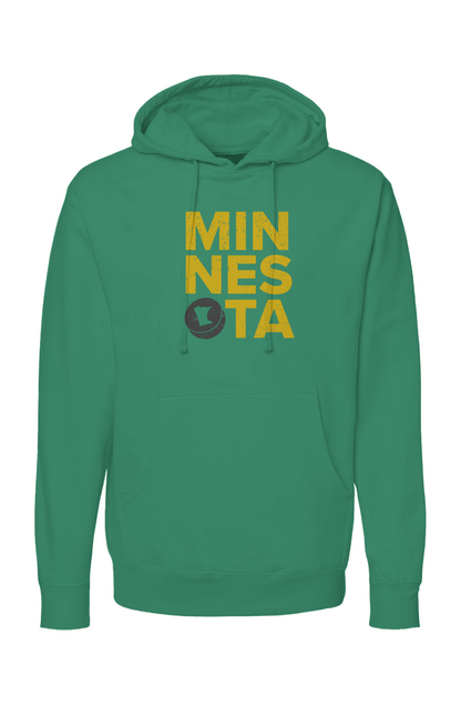 The Bench Boss Minnesota Puck Hoodie Green | Barn Garb Hockey Threads