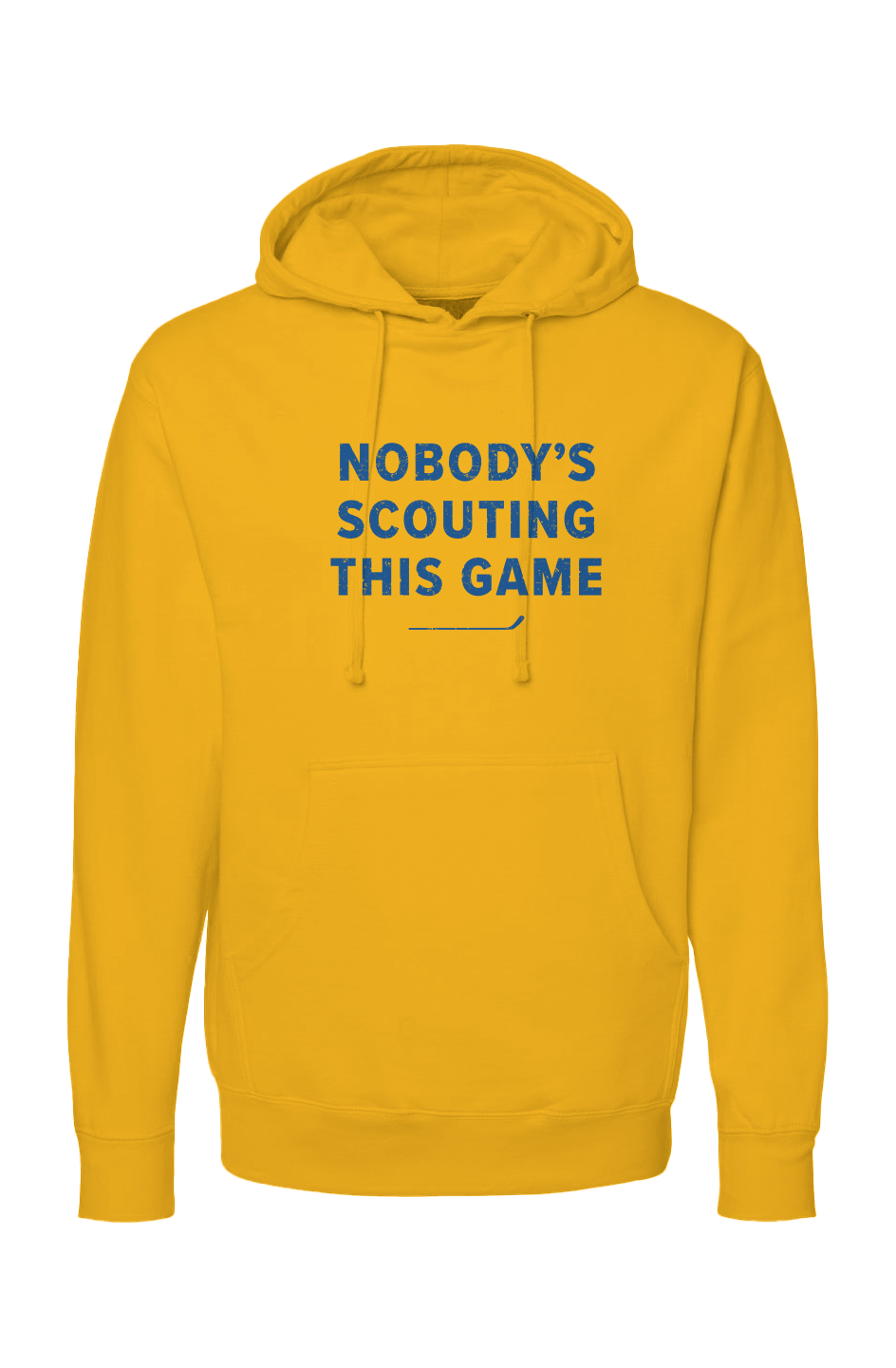The Bench Boss Nobody's Scouting This Game Hoodie Gold | Barn Garb Hockey Threads