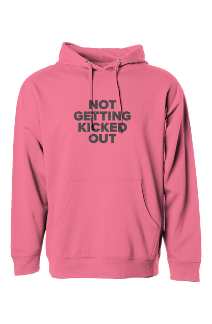 The Bench Boss Not Getting Kicked Out Hoodie Neon Pink | Barn Garb Hockey Threads
