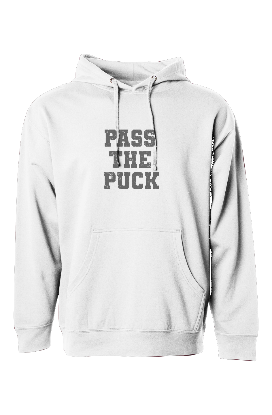 The Bench Boss Pass the Puck Hoodie White | Barn Garb Hockey Threads