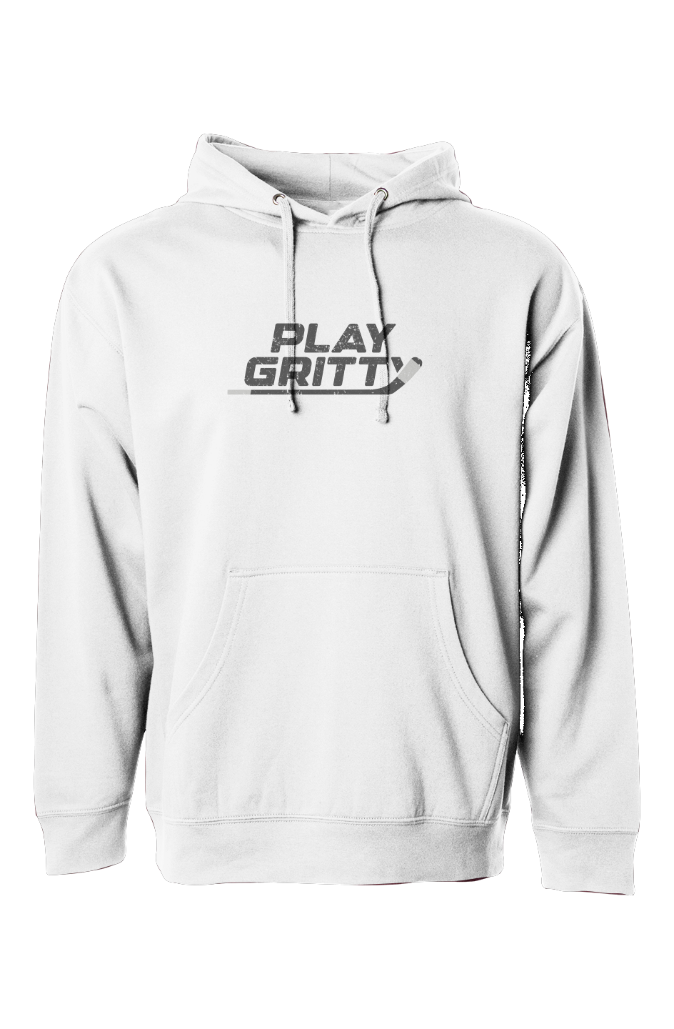 The Bench Boss Play Gritty Hoodie White | Barn Garb Hockey Threads