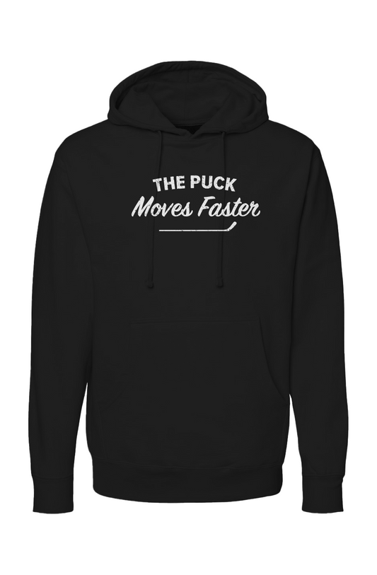 The Bench Boss Puck Moves Faster Hoodie Black | Barn Garb Hockey Threads