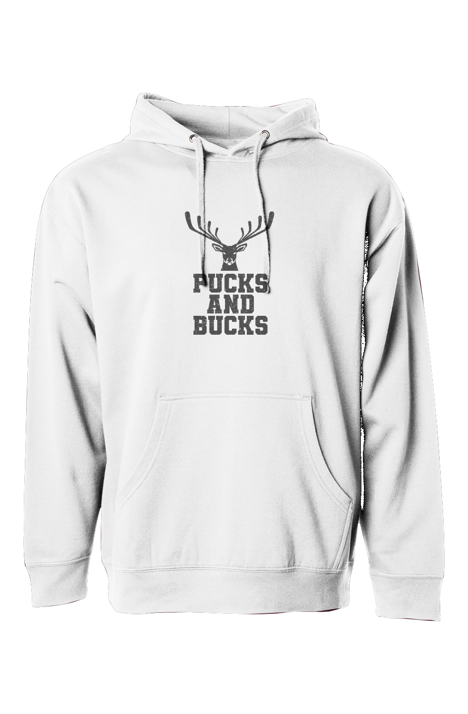 The Bench Boss Pucks And Bucks Stacked Hoodie White | Barn Garb Hockey Threads