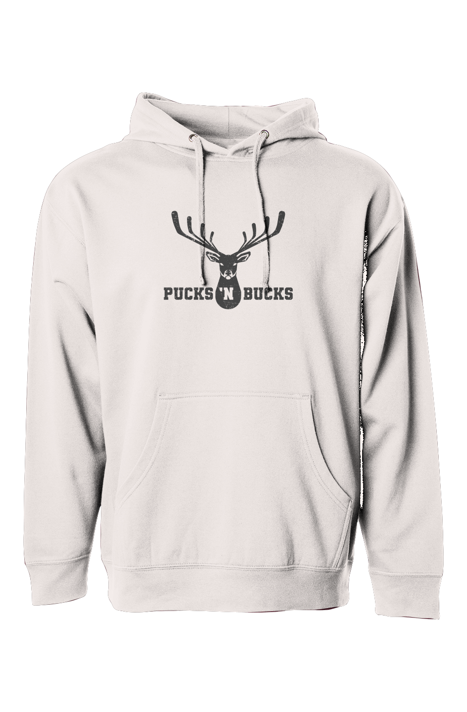 The Bench Boss Pucks N Bucks Crest Hoodie Bone | Barn Garb Hockey Threads