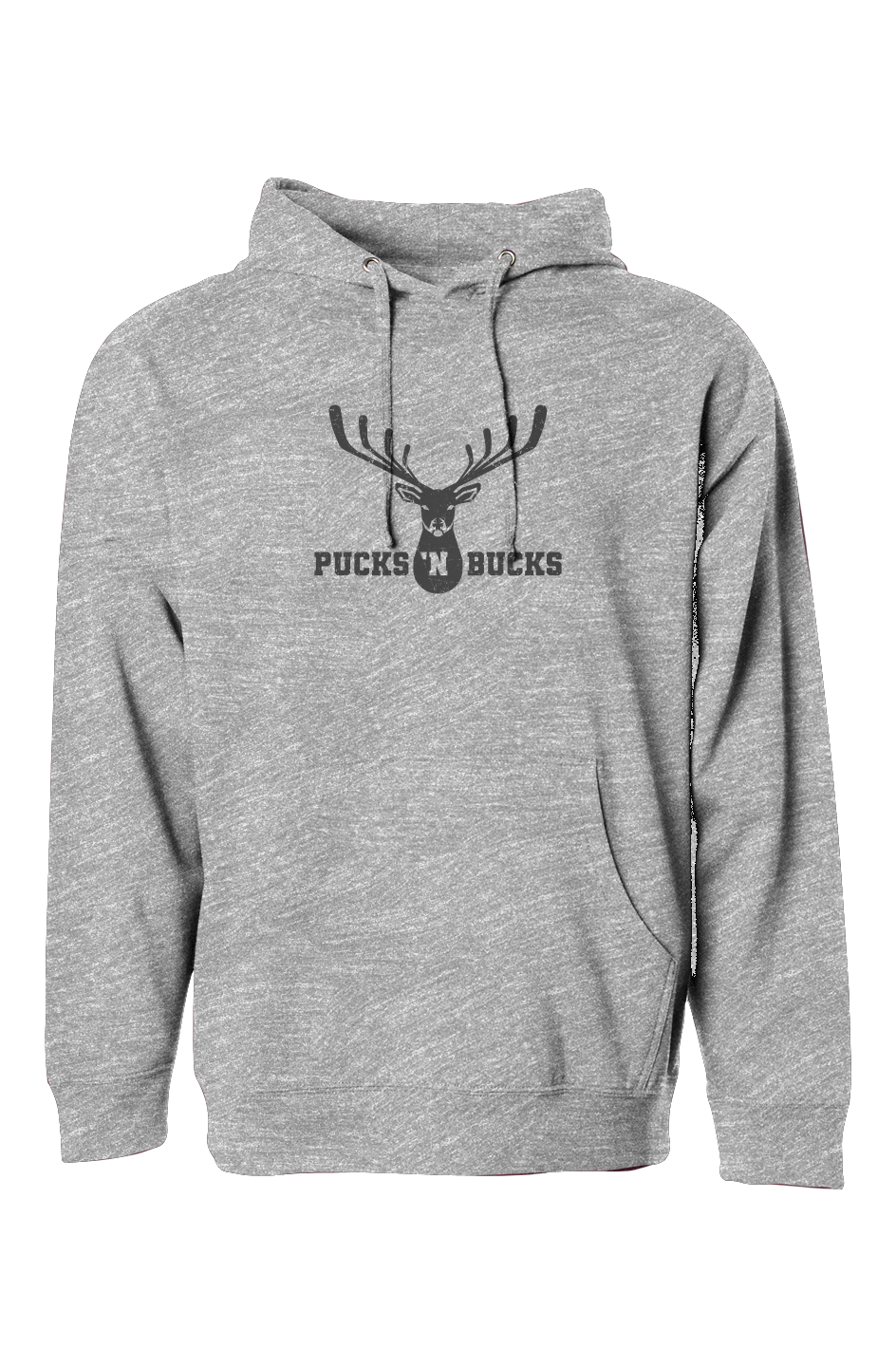 The Bench Boss Pucks N Bucks Crest Hoodie Grey | Barn Garb Hockey Threads