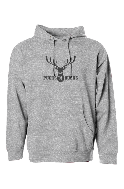 The Bench Boss Pucks N Bucks Crest Hoodie Grey | Barn Garb Hockey Threads