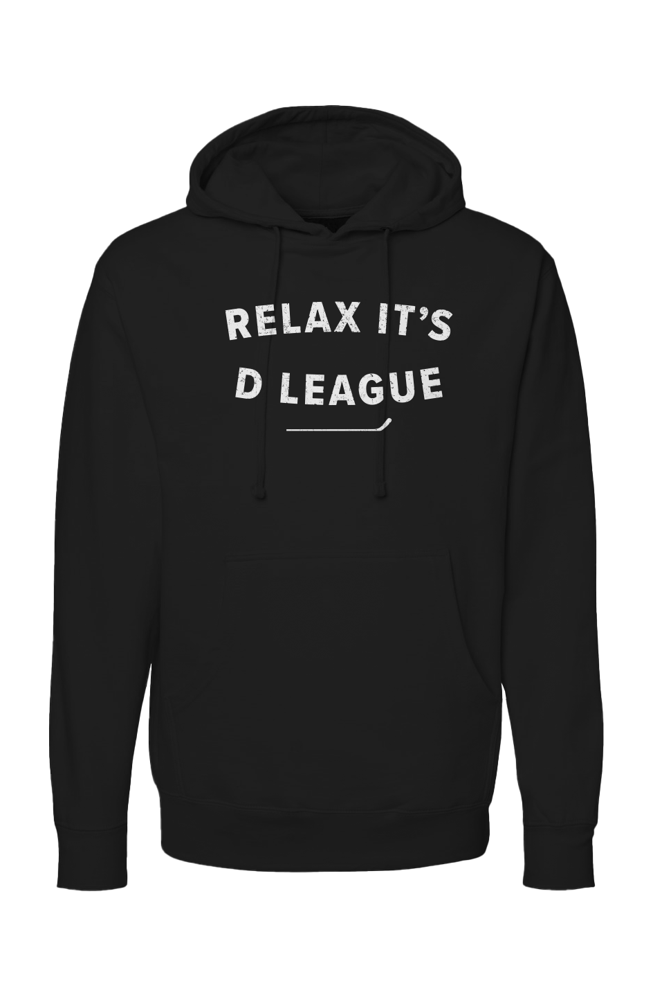 The Bench Boss Relax it's D League Hoodie Black | Barn Garb Hockey Threads