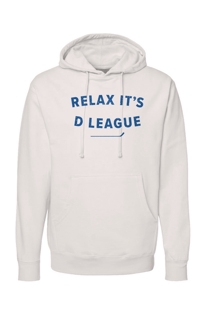 The Bench Boss Relax it's D League Hoodie Bone | Barn Garb Hockey Threads