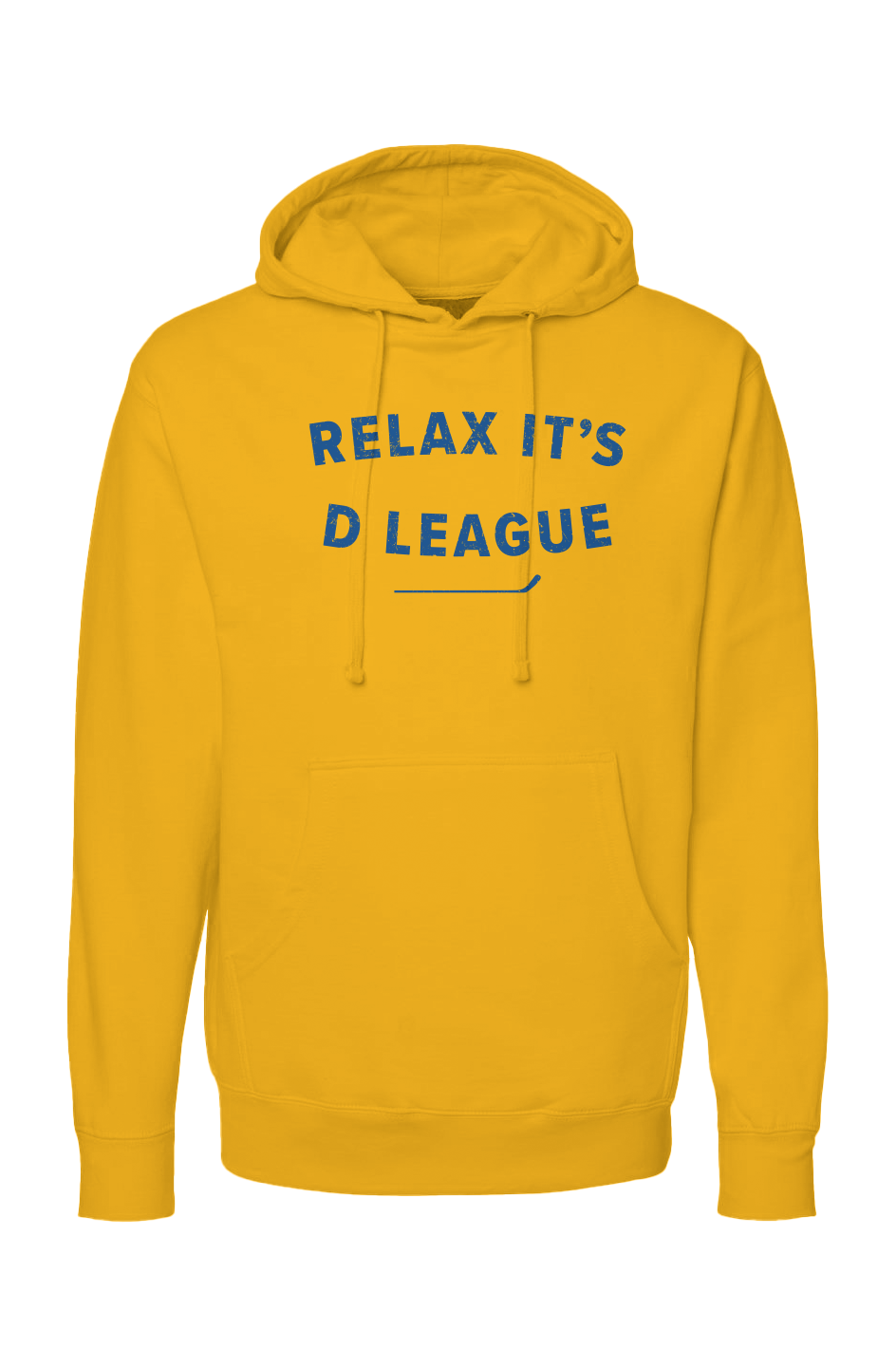 The Bench Boss Relax it's D League Hoodie Gold | Barn Garb Hockey Threads