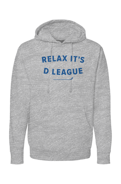 The Bench Boss Relax it's D League Hoodie Grey | Barn Garb Hockey Threads