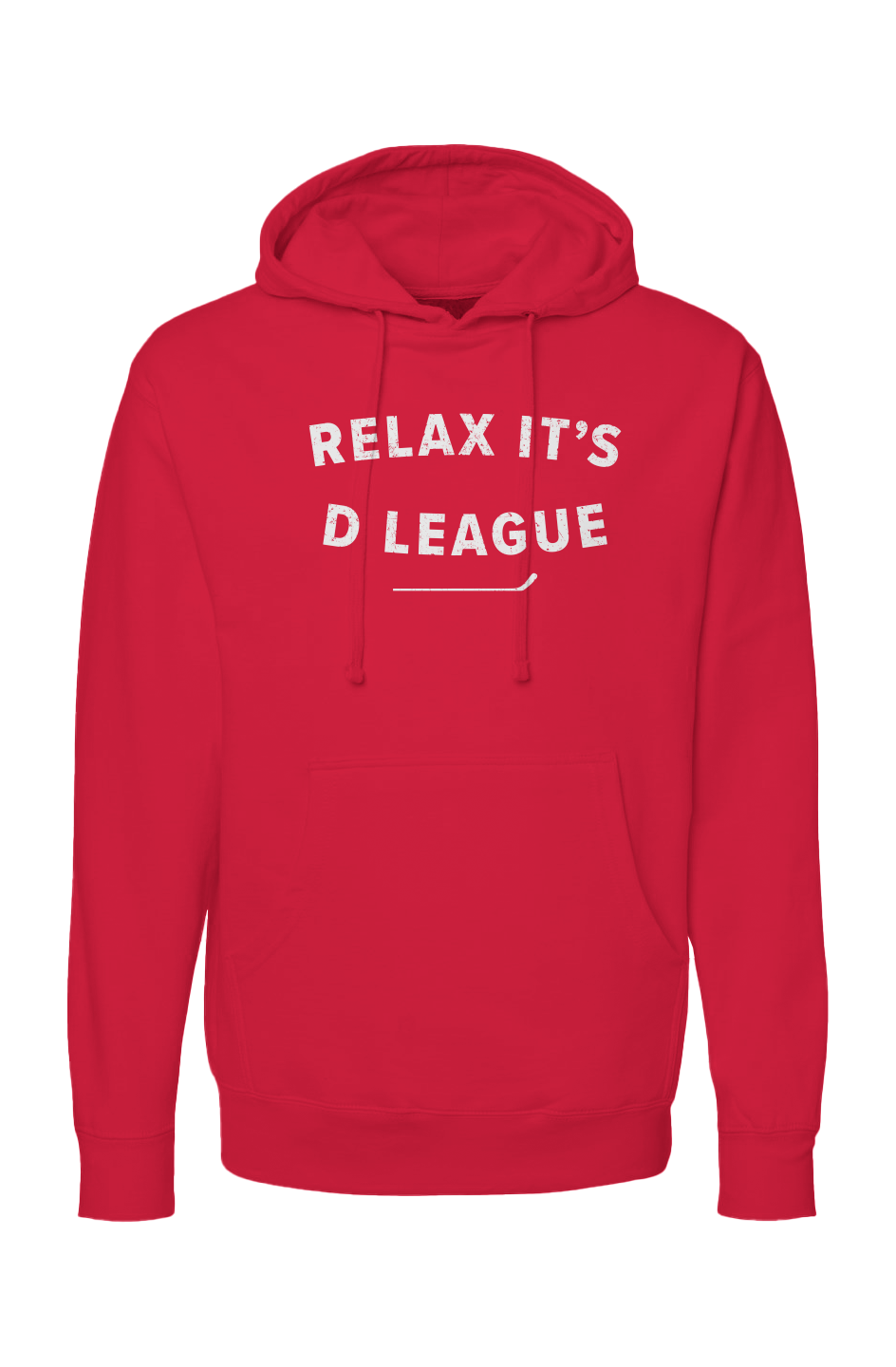 The Bench Boss Relax it's D League Hoodie Red | Barn Garb Hockey Threads