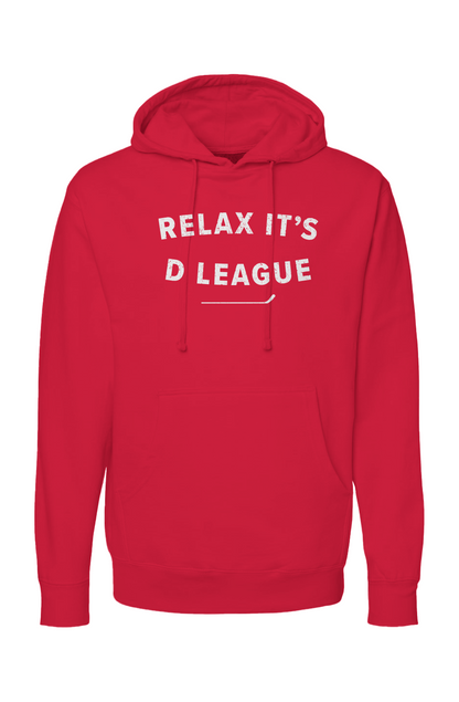 The Bench Boss Relax it's D League Hoodie Red | Barn Garb Hockey Threads