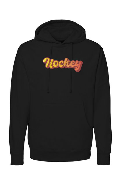 The Bench Boss Retro Hockey Hoodie Black | Barn Garb Hockey Threads