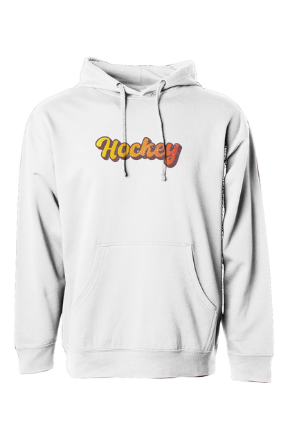 The Bench Boss Retro Hockey Hoodie White | Barn Garb Hockey Threads