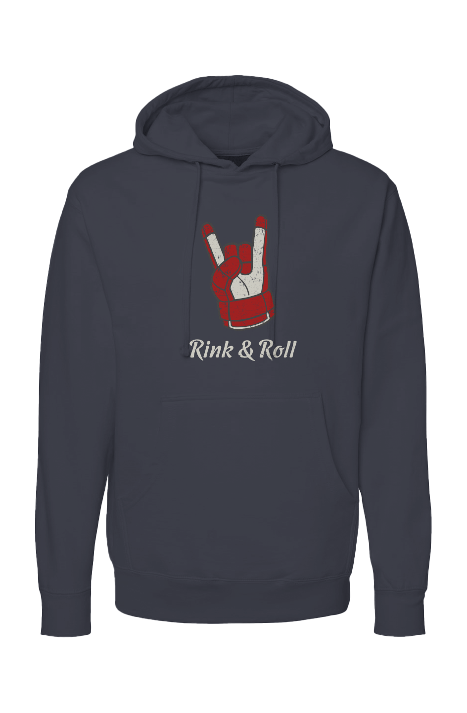 The Bench Boss Rink & Roll Hoodie Navy Blue | Barn Garb Hockey Threads