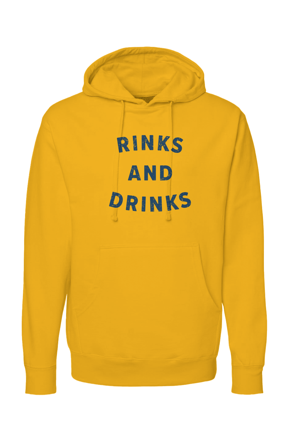 The Bench Boss Rinks and Drinks Hoodie Gold | Barn Garb Hockey Threads