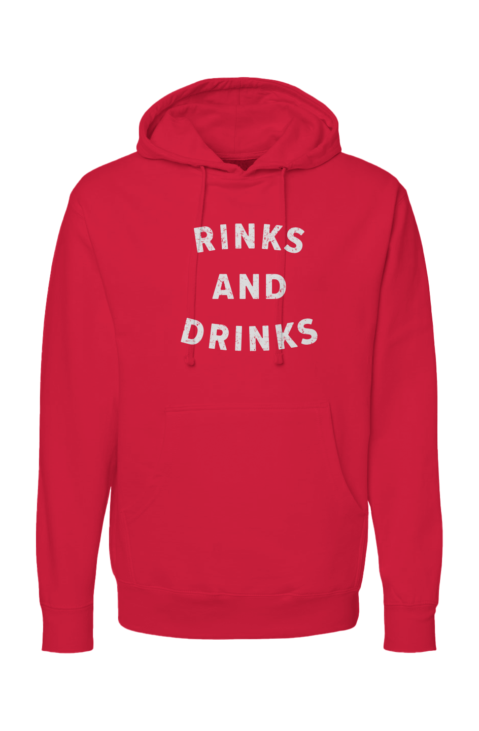 The Bench Boss Rinks and Drinks Hoodie Red | Barn Garb Hockey Threads