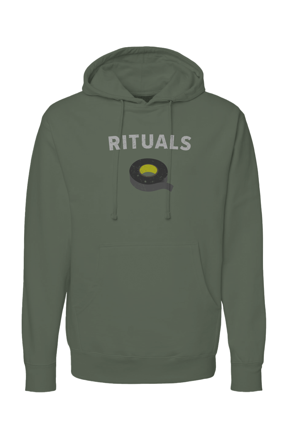 The Bench Boss Rituals Black Tape Hoodie Military Green | Barn Garb Hockey Threads