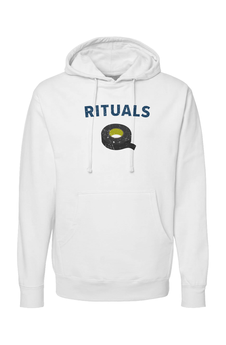 The Bench Boss Rituals Black Tape Hoodie White | Barn Garb Hockey Threads
