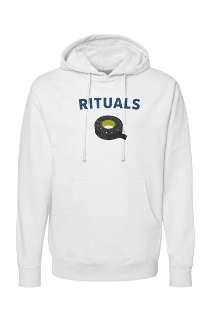 The Bench Boss Rituals Black Tape Hoodie White | Barn Garb Hockey Threads