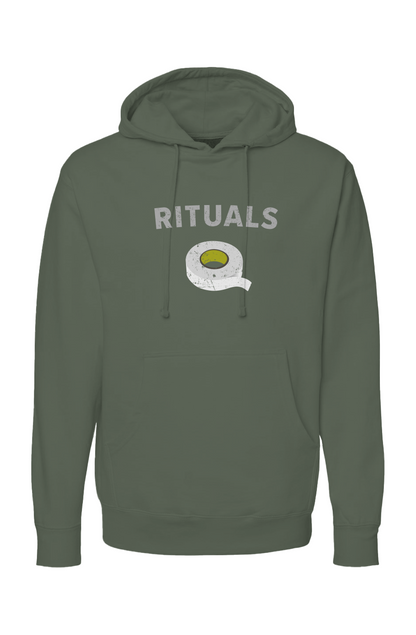 The Bench Boss Rituals White Tape Hoodie Military Green | Barn Garb Hockey Threads